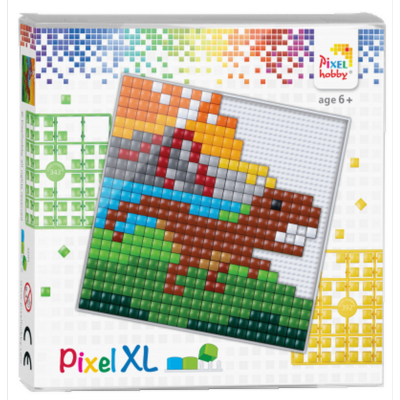Kit Tableau en Pixels XL Dinosaure 12x12 cm 529 Pixels Pixel Hobby