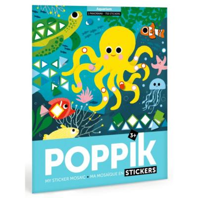 Poster en Gommettes Panorama Aquarium 750 Stickers 3à7 ans Poppik