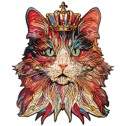 Puzzle en Bois 200 pièces Chat Cat King 26x32cm TA002 Puzzle Paradise Rowood