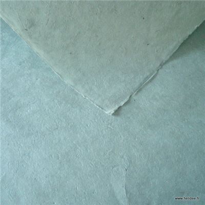 Papier népalais uni couleur Bleu Glacier Feuille 50x75 cm Lokta Fait-main