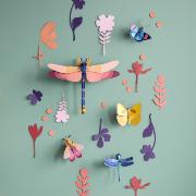 Coffret Mur de curiosités 5 Insectes et 12 Fleurs Décoration murale 3D Studioroof