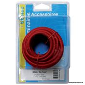 Cable électrique rond tissu rouge 4 mètres