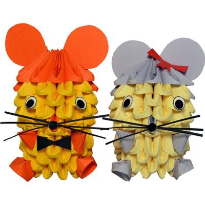 Kit pliage Origami 3D de 2 Souris 5x7 cm 105 modules Modular Origami ATH Press