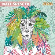 Calendrier mural 2026 Matt Spencer 12 illustrations 30X30 cm Blue Art Editions