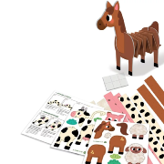 Coffret Pliages accordéon 4 Animaux de la Ferme 3 ans Crealign