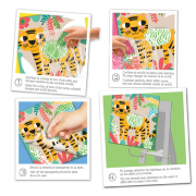 Coffret Pochoirs Motifs 5 Tableaux Thème Jungle 3 ans Crealign