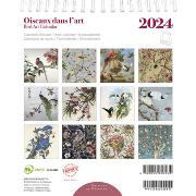 Mini-Calendrier Chevalet 2024 Oiseaux dans l'Art 12 illustrations 14X16 cm Ed du Désastre