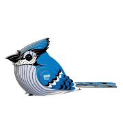 Mini-maquette Eugy Oiseau Geai bleu 12cm à construire en Carton 3D