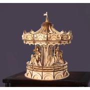 Maquette Bois Manège Carrousel 15 cm Puzzle 3D de 174 pièces TG404 Rolife
