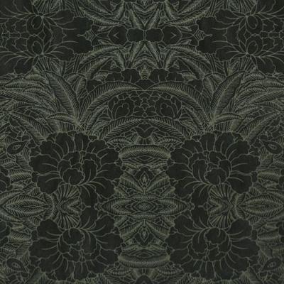 Papier népalais Lokta Rhododendron Noir motif Gris Feuille 50x75 cm