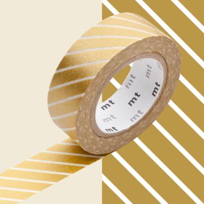 Masking Tape Motif Rayé Or Rouleau 15mm x 7m