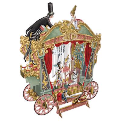 Carte 3D Théâtre de Marionnettes 16x16 Décor en relief avec enveloppe
