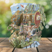 Carte 3D Roulotte et Souris 16x16 Décor en relief avec enveloppe
