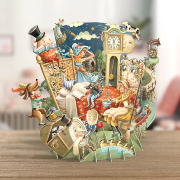 Carte 3D Décor Comptines Bonne Nuit 16x16 Décor en relief avec enveloppe