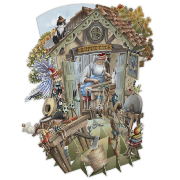 Carte 3D Pinocchio Gepetto 16x16 Décor en relief avec enveloppe