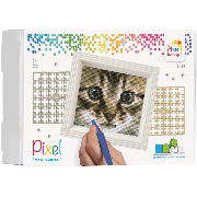 Kit Tableau en Pixels Tête de Chat à créer 10 x 12 cm avec Cadre 2000 pixels Pixel Hobby