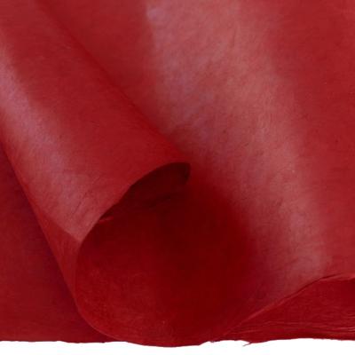 Papier népalais uni couleur Rouge Carmin Feuille 50x75 cm Lokta Fait-main