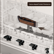 Kit Maquette 3D Bateau Voiles Noires 39x18x47 cm MCB02 603 pièces The Seahorse Barque Puzzle Rokr