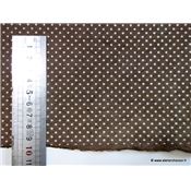Papier népalais petit pois blanc sur marron chataigne 50x75 cm