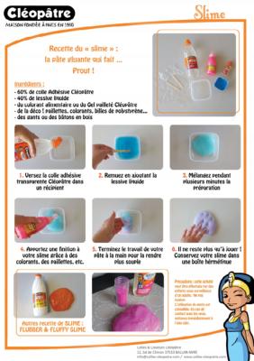 Produit magique pour fabriquer du Slime avec de la colle Cléopâtre