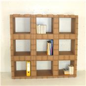 Kit Meuble en carton Module de rangement Stri-Cube sérigraphié Blanc