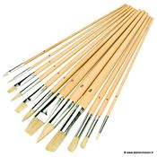 Lot de 12 pinceaux fins assortis