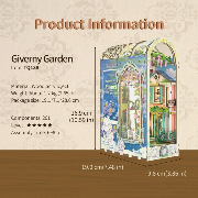 Kit Maquette Book Nook Jardin de Giverny 27x19x10 cm TQ138 Serre-livres 261 pièces Giverny Garden Miniature 3D  ToneCheer