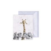 Carte miniature Zèbres et Girafe 9x7 cm Wrendale