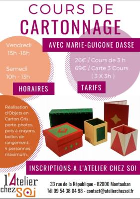 Cours de Cartonnage avec Marie-Guigone