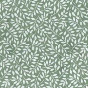 Papier népalais motifs Petites Feuilles de Saule Blanc sur Vert Emeraude 50x75 cm