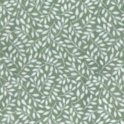 Papier népalais motifs Petites Feuilles de Saule Blanc sur Vert Emeraude 50x75 cm