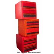 Module en Carton Hubi réalisé par Sabine - Décoration papier lokta rouge et marron