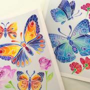 Kit Peinture Aquarellum Junior Papillons et Fleurs 4 Tableaux 18x25cm Sentosphère