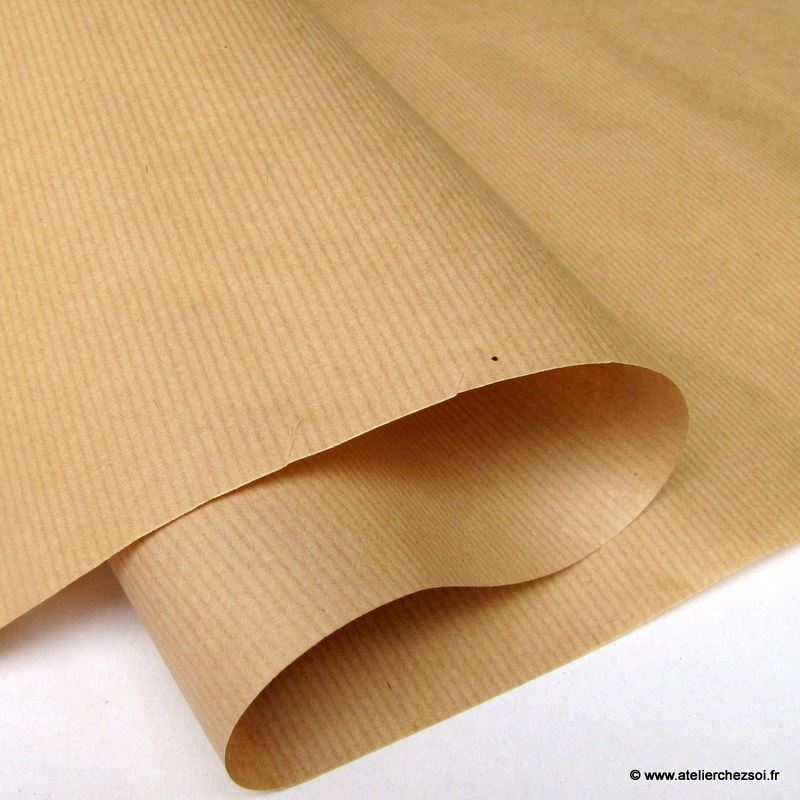 Papier kraft brun vergé 65x100 cm - Lot de 10 feuilles de L