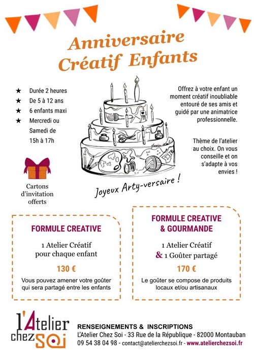 Anniversaires Créatifs pour Enfants à Montauban