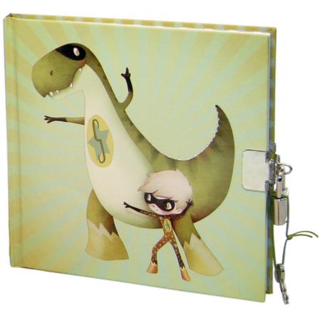 Journal intime Dinosaure vert Super-Dino 16x16cm