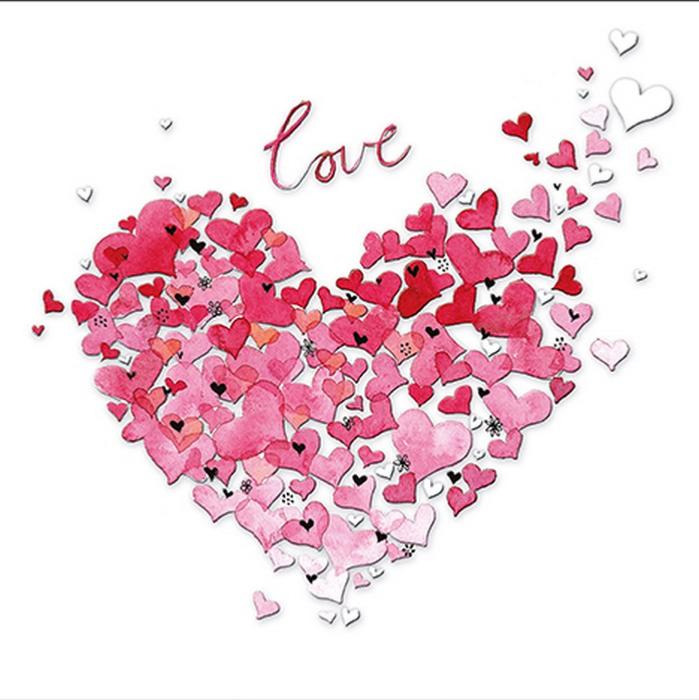 Carte d'Amour Love Coeur rose 16.5x16.5 cm Aerial Editor