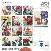 Calendrier mural 2024 De Natura 12 illustrations 16 mois 30X30 cm Ed Desastre