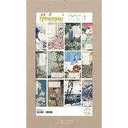 Calendrier mural Luxe 2024 Hokusai 12 illustrations 12 mois Doré Or chaud 29X49 cm