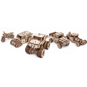 Maquettes en bois 5 Véhicules à construire 364 pièces Puzzle 3D Vehicules Set Ewa Eco Wood Art