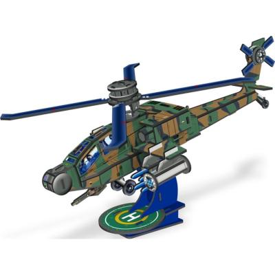 Maquette Hélicoptère Apache en Carton Mousse à construire 29 x 21 x 17 cm