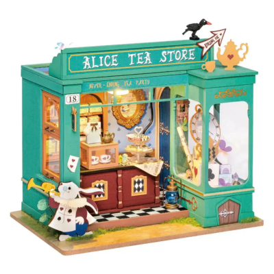 Kit Maquette Bois Miniature Alice's Tea Store 14x20x22 cm DG156