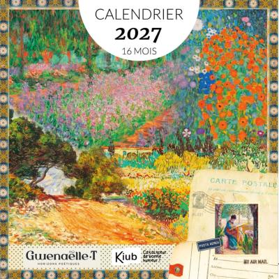 Calendrier mural 2027 Impressionnistes 12 illustrations Gwenaëlle Trolez 16 mois 30X30 cm Kiub