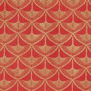 Papier népalais Lokta Tsuru Rouge motif Grues Or Feuille 50x75 cm