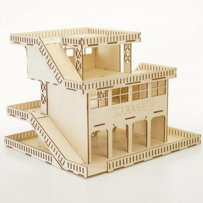Grand Garage 4 niveaux 32x36x33cm à construire Bois Munda Mundi