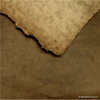 Papier népalais uni couleur Chataigne Feuille 50x75 cm Lokta Fait-main