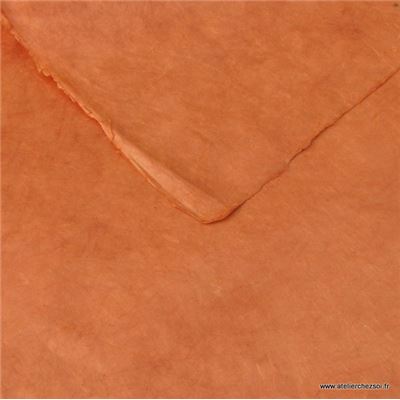 Papier népalais uni couleur Noisette Feuille 50x75 cm Lokta Fait-main