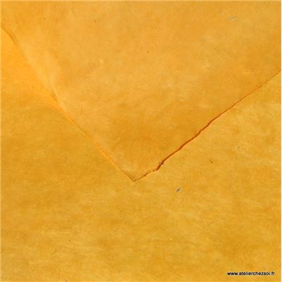 Papier népalais uni couleur Paille 50x75 cm