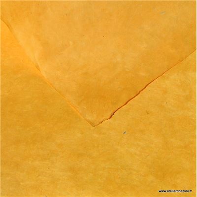 Papier népalais uni couleur Paille Feuille 50x75 cm Lokta Fait-main