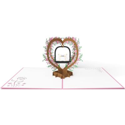 Carte pop-up Couple d'oiseaux Wonkard